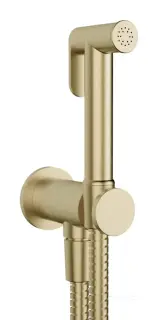 Гигиенический душ Gessi Tondo, шланг 1250 мм, шланговое подсоединение с держателем лейки, цвет Brushed Brass PVD