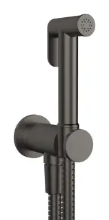 Гигиенический душ Gessi, шланг 1250 мм, шланговое подсоединение с держателем лейки, цвет Black Metal Brushed PVD
