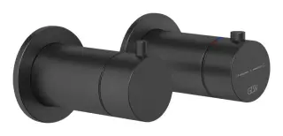 Термостат Gessi Anello, настенный, встраиваемый, на 2 потребителя, внешняя часть, цвет Matte Black