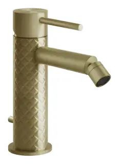 Смеситель для биде Gessi316, однорычажный, с донным клапаном, цвет Brass Brushed PVD