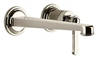 Смеситель для раковины Gessi Venti20, настенный, 165x215 мм, средний излив, без донного клапана, внешняя часть, цвет Nickel PVD