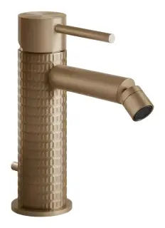 Смеситель для биде Gessi316, с донным клапаном, цвет Warm Bronze Brushed PVD