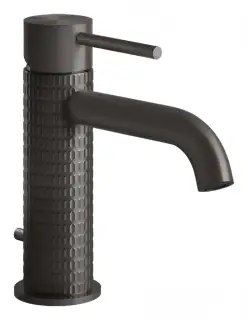 Смеситель для раковины Gessi316 Meccanica, с донным клапаном, соединительные шланги, цвет black Metal Brushed PVD