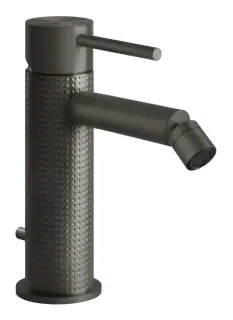 Смеситель для биде Gessi316, однорычажный, с донным клапаном, соединительными шлангами, цвет Black Metal Brushed PVD