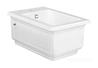 Биде Gessi Total Look, 560x391 мм, с 1 отверстием под смеситель, пробки для боковых креплений и перелива в отделке хром, цвет White Ceramic
