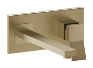 Cмеситель для раковины Gessi Rettangolo K, с изливом, однорычажный, без донного клапана, внешняя часть, цвет Warm Bronze Brushed PVD