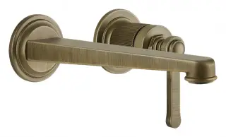 Смеситель для раковины Gessi Venti20, средний излив, без донного клапана, внешняя часть, настенный, 165x215 мм, цвет Antique Brass