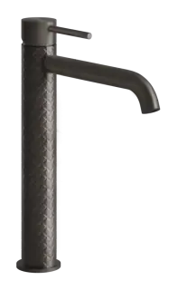 Смеситель для раковины Gessi316, высокий, с длинным изливом, без донного клапана, цвет Black Metal Brushed PVD