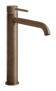 Смеситель для раковины Gessi316, высокий, с длинным изливом, без донного клапана, цвет Copper Brushed PVD