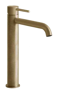 Смеситель для раковины Gessi316, высокий, с длинным изливом, без донного клапана, цвет Brushed Warm Bronze PVD