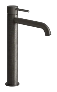 Cмеситель для раковины Gessi316, высокий, c длинным изливом, без донного клапана, цвет Black Metal Brushed PVD