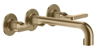 Смеситель для раковины Gessi Inciso, настенный, без донного клапана, встраиваемый, цвет Warm Bronze Brushed PVD