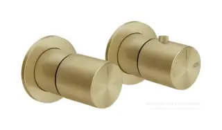 Термостат Gessi Habito, настенный, встраиваемый, на 2 потребителя, цвет Brushed Brass PVD