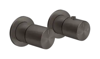 Термостат для душа Gessi Habito, встраиваемый, на 3 выхода, внешние части, цвет Black Metal Brushed PVD