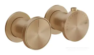 Термостат Gessi Origini, настенный, на 2 выхода, цвет Warm Bronze Brushed PVD