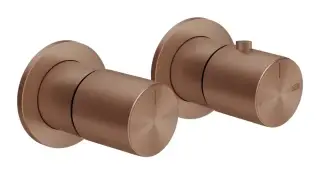 Термостат для душа Gessi Habito, встраиваемый, на 3 выхода, внешние части, цвет Copper Brushed PVD