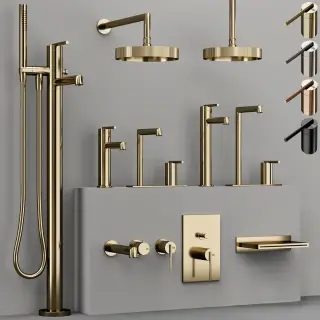 Термостат Gessi Anello, настенный, встраиваемый, цвет Brass Brushed PVD