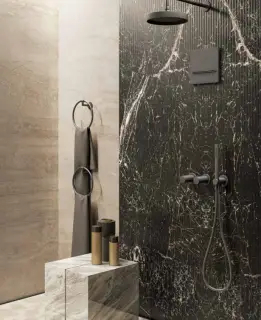 Термостат Gessi Anello, встраиваемый, на 3 потребителя, цвет Black Metal Brushed PVD
