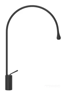 Смеситель для раковины Gessi Goccia h660 мм, с длинным изливом, без донного клапана, цвет Matte Black