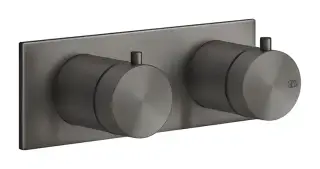 Термостат Gessi316, на 2 выхода, с переключателем, внешняя часть, цвет Black Metal Brushed PVD