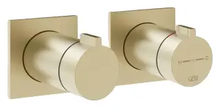 Термостат Gessi Inverso Bath&Shower, внешняя часть, настенный, на 2 позиции, ширина 165 мм, цвет Brushed Brass PVD