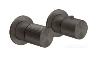 Термостат Gessi Habito, встраиваемый, на 2 выхода, цвет Black Metal Brushed PVD