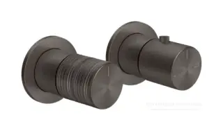 Термостат Gessi Habito, настенный, встраиваемый, на 2 потребителя, цвет Black Metal Brushed PVD