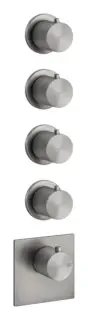 Термостат Gessi316, встраиваемый, на 4 потребителя, внешняя часть, цвет Steel Brushed