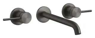 Смеситель для раковины Gessi316, встраиваемый, на 3 отверстия, с изливом, без донного клапана, внешние части, цвет Black Metal Brushed PVD