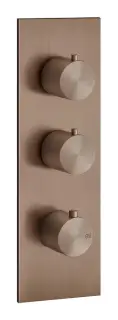 Термостат Gessi316, встраиваемый, высокой производительности, на 2 выхода, внешняя часть, цвет Copper Brushed PVD