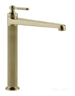 Смеситель для раковины Gessi Venti20, высокий, без донного клапана, цвет Brass Brushed PVD