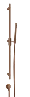 Душевой гарнитур Gessi Habito, штанга h900 мм, ручной душ, держатель, настенное шланговое подсоединение, цвет Copper Brushed PVD
