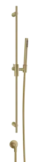 Душевой гарнитур Gessi Habito, штанга h900 мм, ручной душ, держатель, настенное шланговое подсоединение, цвет Brushed Brass PVD