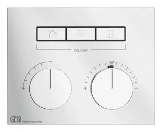 Термостат Gessi HI-FI, до 3 функций одновременно, с кнопками вкл/выкл, встраиваемый, внешняя часть, цвет Сhrome