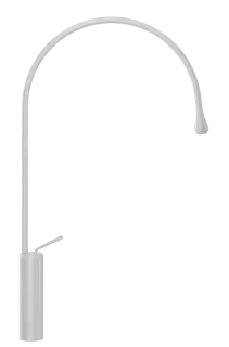 Cмеситель для раковины Gessi Goccia h745 мм, высокий с длинным изливом, без донного клапана, цвет Matte White