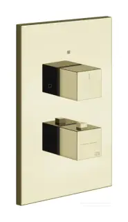 Термостат Gessi Rettangolo K, на 2 потребителя, 221х141х52 мм, встраиваемый, цвет Brass PVD