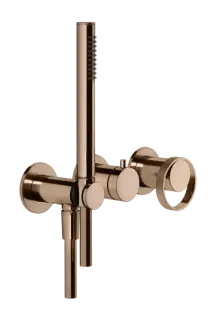 Смеситель для душа Gessi Anello, встраиваемый, 265x100 мм, однорычажный, с душевой лейки, внешняя часть, цвет Copper PVD