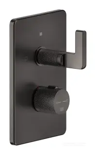 Термостат Gessi Inciso, встраиваемый, с переключателем на 2 выхода, цвет Black Metal Brushed PVD