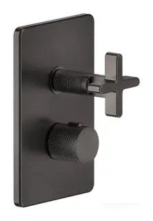 Термостат Gessi Inciso, с переключателем на 2 выхода, встраиваемый, цвет Black Metal Brushed PVD