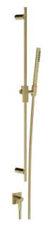 Душевой гарнитур Gessi Inverso, с душевой лейкой, шлангом, шланговым подсоединением, цвет Brushed Brass PVD