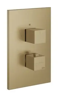 Термостат Gessi Rettangolo K, на 2 потребителя, 221х141х52 мм, встраиваемый, цвет Warm Bronze Brushed PVD
