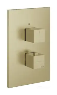 Термостат Gessi Rettangolo K, на 2 потребителя, 221х141х52 мм, встраиваемый, цвет Brass Brushed PVD