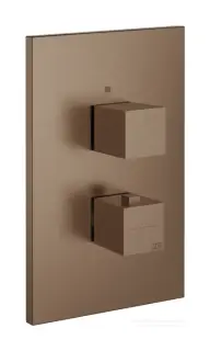 Термостат Gessi Rettangolo K, на 2 потребителя, 221х141х52 мм, цвет Copper Brushed PVD