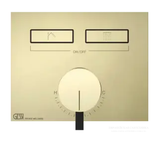 Смеситель Gessi Hi-Fi, однорычажный, до 2 функций одновременно, с кнопками вкл/выкл, внешняя часть, цвет Brass PVD
