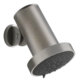 Верхний душ Gessi Habito Diamantato, Ø135x188h мм, для настенного крепления, поворотный, цвет Steel Brushed