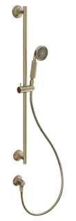Душевой гарнитур Gessi Venti20, штанга с душевой лейкой, шлангом, выводом воды, цвет Warm Bronze Br. PVD