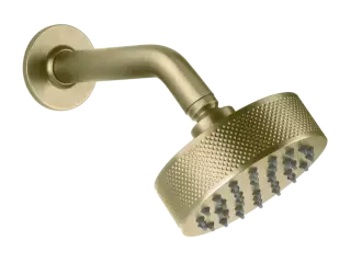 Верхний душ Gessi Inciso, Ø180 мм, шарнирный, с настенным держателем, цвет Brass Brushed PVD