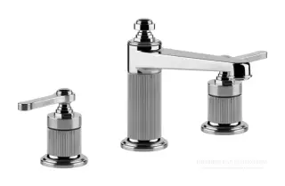 Смеситель для раковины Gessi Venti20, на 3 отверстия, средний, с донным клапаном, цвет Chrome