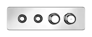 Термостат Gessi HI-FI, до 2 функций одновременно, с кнопками вкл/выкл, внешняя часть, цвет Chrome