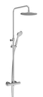 Душевая система Gessi Minimalistic Shower, настенный термостат, стойка с верхним душем Ø250 мм, автоматический переключатель, шланг, ручная лейка, цвет Chrome